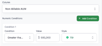 Numeric condition example